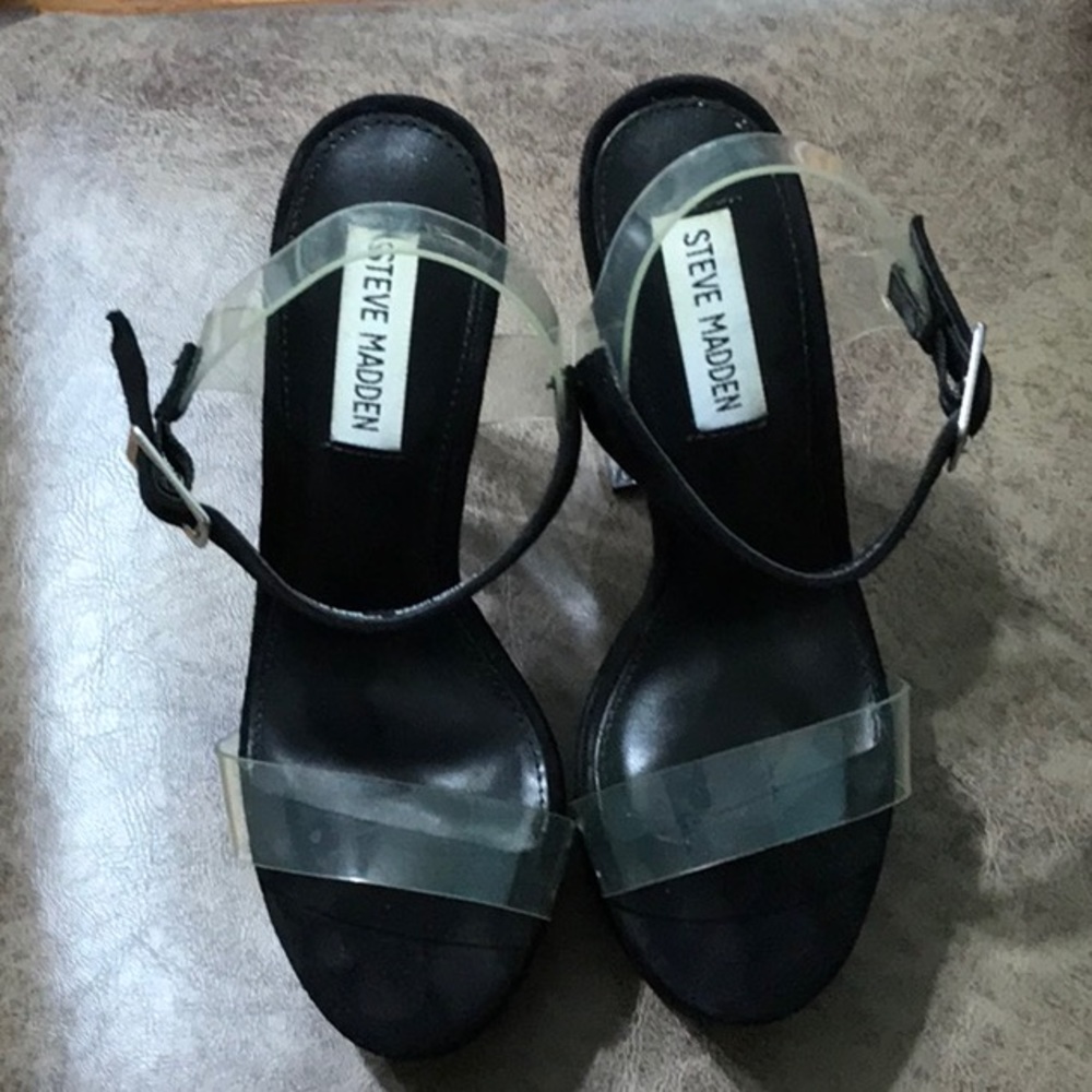 High heeled lucite platform worn once